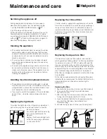 Предварительный просмотр 9 страницы Hotpoint FFQ50P Operating Instructions Manual