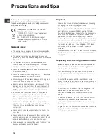 Предварительный просмотр 10 страницы Hotpoint FFQ50P Operating Instructions Manual