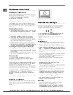 Preview for 8 page of Hotpoint FFU3D W Operating Instructions Manual