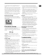 Preview for 9 page of Hotpoint FFU3DG K Operating Instructions Manual