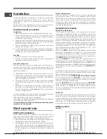 Предварительный просмотр 6 страницы Hotpoint FFUG 18xx x O3 Operating Instructions Manual