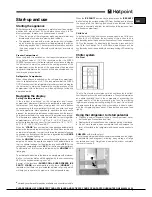 Предварительный просмотр 7 страницы Hotpoint FFUQ Operating Instructions Manual