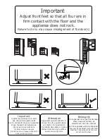 Hotpoint Foot Adjustment Adjustment Manual предпросмотр