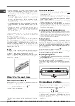 Предварительный просмотр 8 страницы Hotpoint FSFL 1 Series Operating Instructions Manual