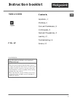 Hotpoint FTCL 87 Instruction Booklet preview