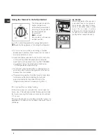 Предварительный просмотр 6 страницы Hotpoint FTM70S Operating Instructions Manual