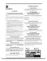 Предварительный просмотр 2 страницы Hotpoint FUFY Operating Instructions Manual