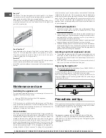 Предварительный просмотр 8 страницы Hotpoint FUFY Operating Instructions Manual