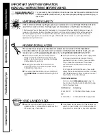 Preview for 2 page of Hotpoint G155 Owner'S Manual