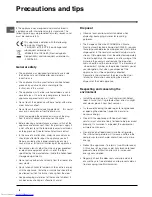 Предварительный просмотр 8 страницы Hotpoint H312AAI Operating Instructions Manual