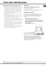 Предварительный просмотр 17 страницы Hotpoint HD5V92KCB/UK Operating Instructions Manual