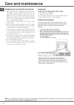 Предварительный просмотр 20 страницы Hotpoint HD5V93CCB/UK Instructions For Installation And Use Manual