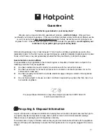 Preview for 27 page of Hotpoint HL500G Instructions For Installation And Use Manual