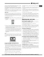 Предварительный просмотр 7 страницы Hotpoint HM 31 AA E Operating Instructions Manual