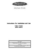 Hotpoint HM312I Instructions For Installation And Use Manual preview