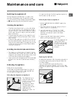 Preview for 9 page of Hotpoint HM312NI Instructions For Installation And Use Manual