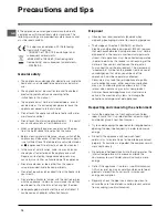 Preview for 10 page of Hotpoint HM312NI Instructions For Installation And Use Manual