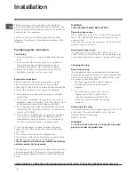 Preview for 2 page of Hotpoint HS16 Series Operating Instructions Manual