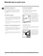 Preview for 6 page of Hotpoint HS16 Series Operating Instructions Manual