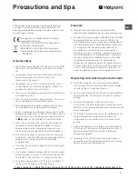 Preview for 7 page of Hotpoint HS16 Series Operating Instructions Manual