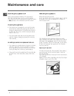 Предварительный просмотр 6 страницы Hotpoint HS1621 Operating Instructions Manual