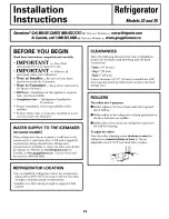 Preview for 14 page of Hotpoint HSM25GFRESA and Owner'S Manual And Installation Instructions