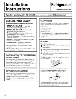 Preview for 14 page of Hotpoint HSS22IFMACC and Owner'S Manual And Installation Instructions