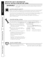 Предварительный просмотр 2 страницы Hotpoint HSWP1000M2WW Owner'S Manual