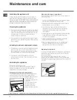 Предварительный просмотр 6 страницы Hotpoint HSZ2321L Operating Instructions Manual