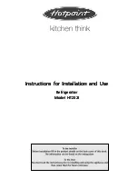 Preview for 1 page of Hotpoint HT232I Instructions For Installation And Use Manual