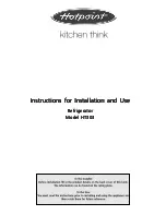 Hotpoint HT303 Instructions For Installation And Use Manual предпросмотр