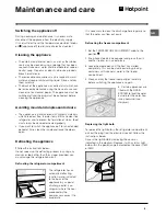 Предварительный просмотр 9 страницы Hotpoint HT303NI Instructions For Installation And Use Manual