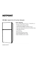 Предварительный просмотр 2 страницы Hotpoint HTR15ABM Dimension Manual