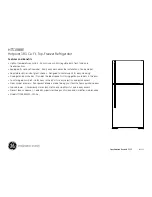 Предварительный просмотр 2 страницы Hotpoint HTS18BBEWW Dimensions And Installation Information