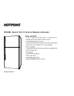 Preview for 2 page of Hotpoint HTS18BCM Dimension Manual