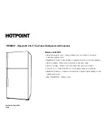 Предварительный просмотр 2 страницы Hotpoint HTS18BCPL Dimensions And Installation Information