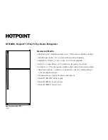 Предварительный просмотр 2 страницы Hotpoint HTS18IBSBB Dimensions And Installation Information