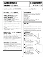 Предварительный просмотр 13 страницы Hotpoint HTS22GBMARCC Owner'S Manual & Installation Instructions