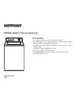 Предварительный просмотр 2 страницы Hotpoint HTWP1400FWW Dimension Manual