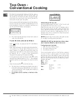 Предварительный просмотр 14 страницы Hotpoint HUI 62 TK Instructions For Installation And Use Manual