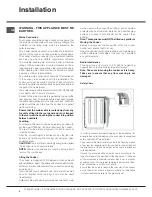 Предварительный просмотр 4 страницы Hotpoint HUI614 K Instructions For Installation And Use Manual