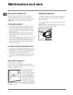 Предварительный просмотр 6 страницы Hotpoint HUL 1621 Operating Instructions Manual