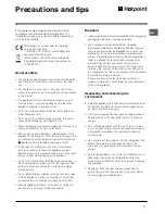 Предварительный просмотр 7 страницы Hotpoint HUL 1621 Operating Instructions Manual