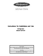 Preview for 1 page of Hotpoint HUT161I Instructions For Installation And Use Manual