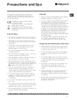 Предварительный просмотр 7 страницы Hotpoint HUT161IT Operating Instructions Manual