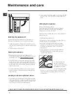 Предварительный просмотр 6 страницы Hotpoint HUZ1222.1 Operating Instructions Manual