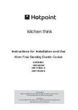 Hotpoint HW160EW Instructions For Installation And Use Manual предпросмотр