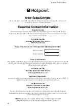 Preview for 24 page of Hotpoint HW160EW Instructions For Installation And Use Manual