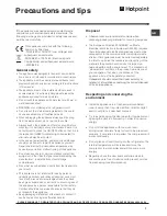 Preview for 7 page of Hotpoint HZ1421 Operating Instructions Manual