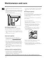 Предварительный просмотр 6 страницы Hotpoint HZ1422.1 Operating Instructions Manual